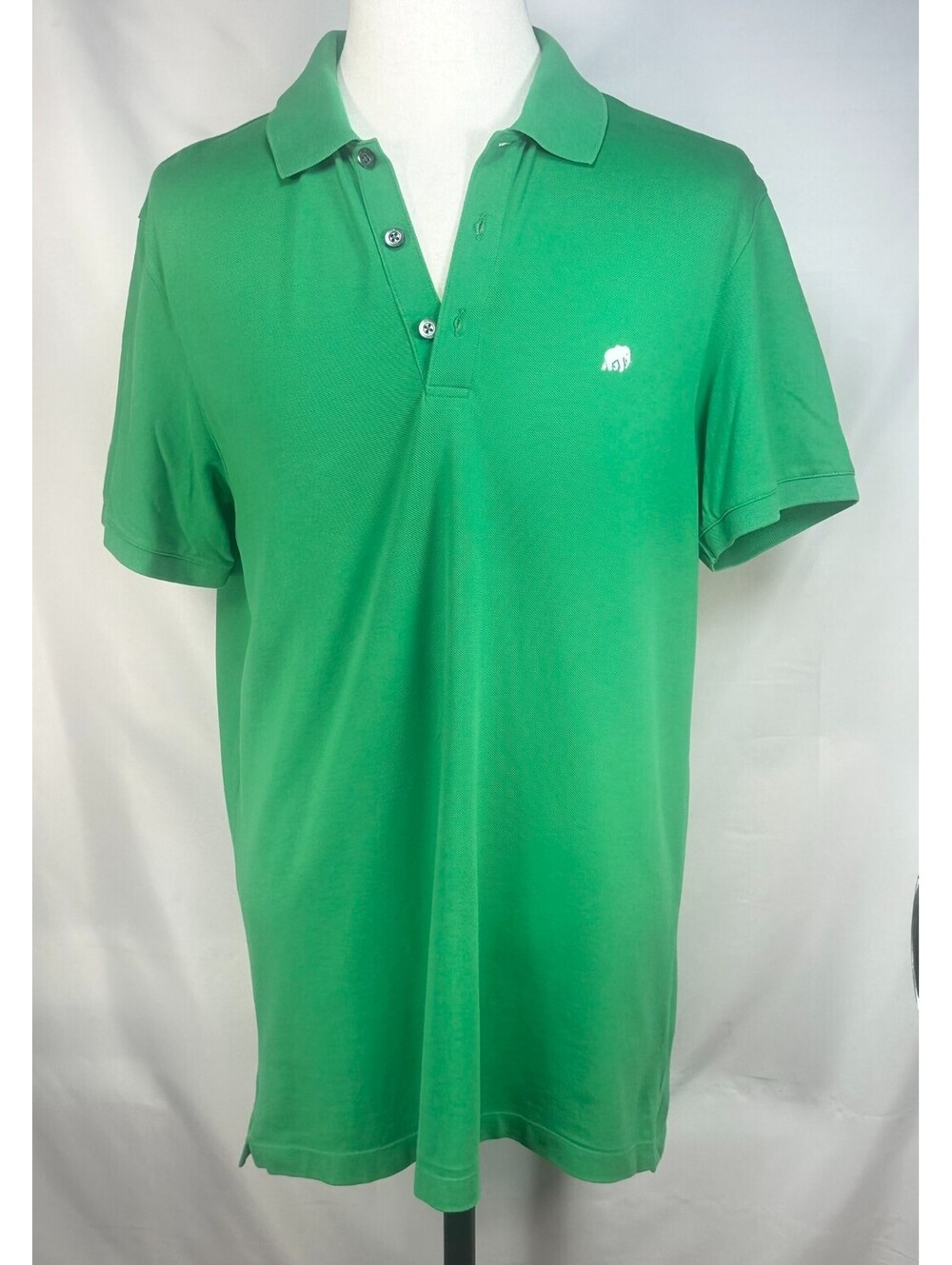 Banana Republic 1/4 Button Fitted Pique Polo Green Mens L